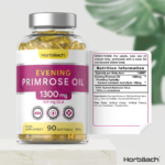 Horbaach Evening Primrose Oil 1300mg - High Strength Omega-6 with 109mg GLA Softgels - Image 2