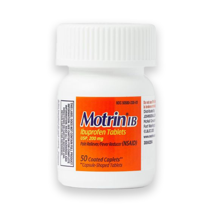 Motrin IB Ibuprofen Tablets - 200mg, 50 Coated Caplets - Image 1