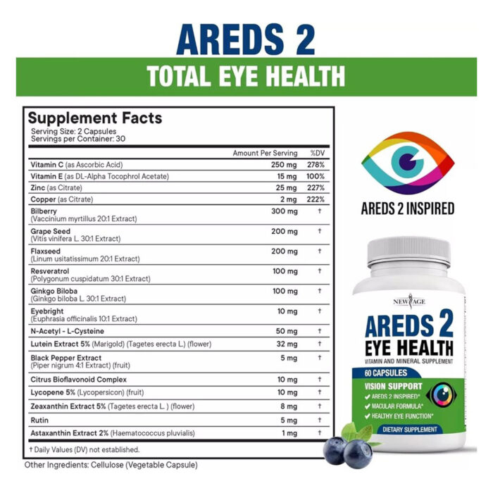New Age AREDS 2 Eye Health Supplement - 60 Capsules - Image 2