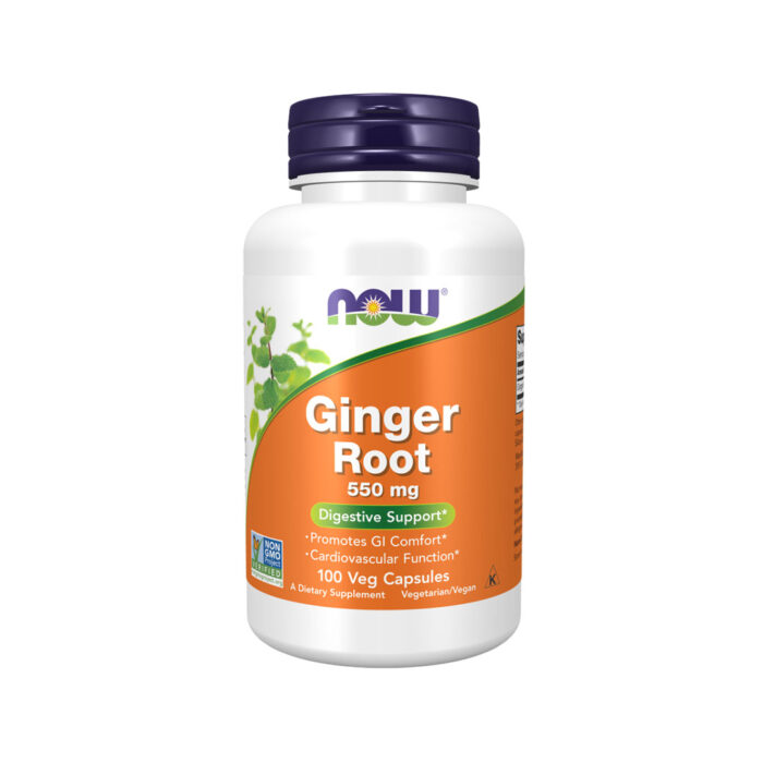 NOW Ginger Root - 550 mg - 100 Veg Capsules - Image 1