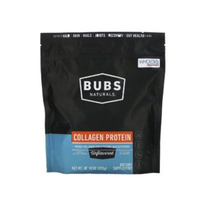 BUBS Naturals Collagen Protein – Hydrolyzed & Pasture-Raised Peptides (Unflavored | 10 oz / 283g)