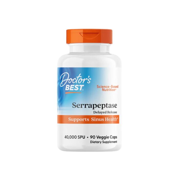 Serrapeptase Enzyme for Sinus Health | Doctor's Best | 90 Veggie Capsules - Image 1
