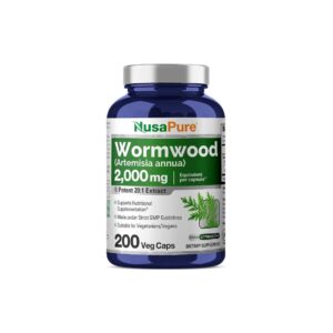 NusaPure Artemisia Wormwood Capsules – High Potency 2000mg for Immune Support