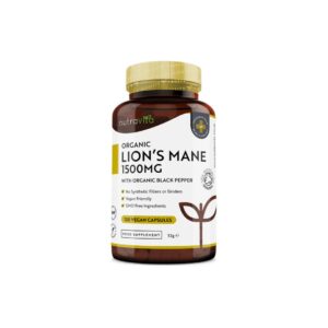 Organic Lion’s Mane Mushroom 1500mg Capsules – Vegan Brain Support Supplement