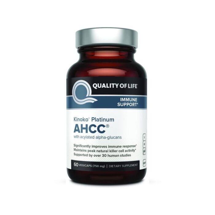 Kinoko Platinum AHCC Herbal Supplement for Immune Support | Quality of Life | 60 Veggie Capsules - Image 1