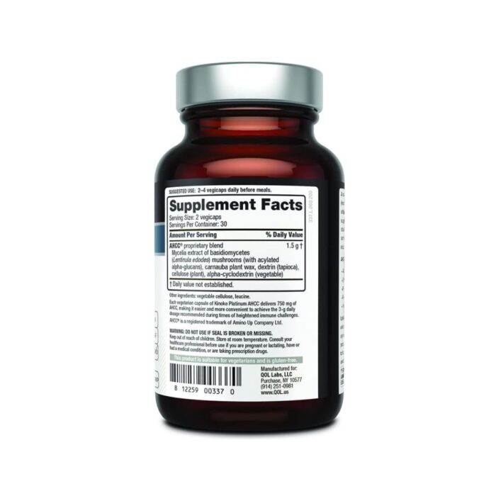 Kinoko Platinum AHCC Herbal Supplement for Immune Support | Quality of Life | 60 Veggie Capsules - Image 2