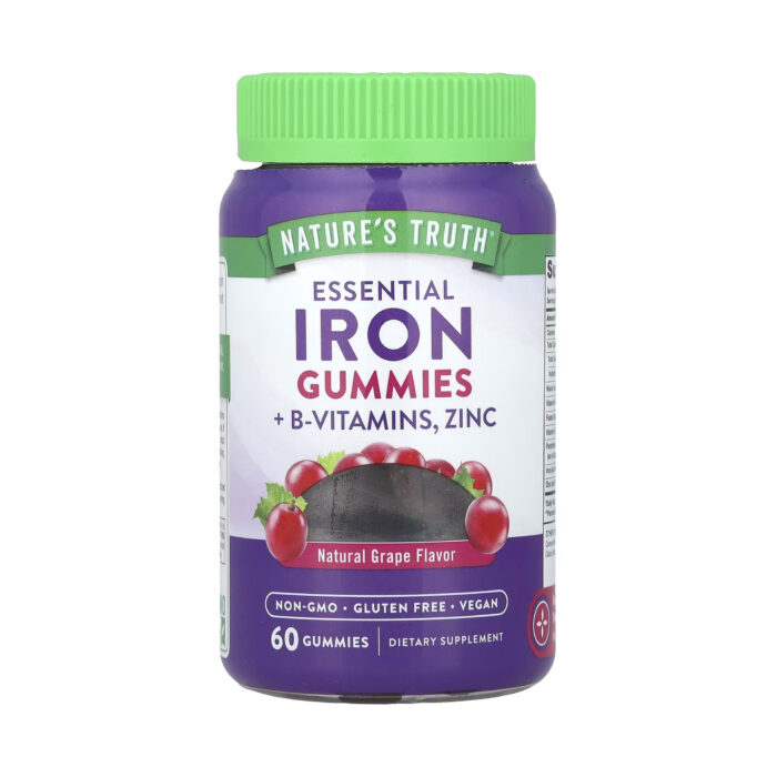 Nature’s Truth Essential Iron Gummies + B-Vitamins, Zinc – 60 Gummies - Image 1