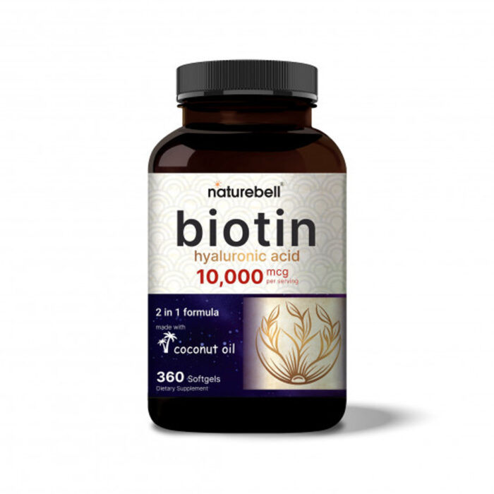 NatureBell Biotin with Hyaluronic Acid 10,000mcg – 360 Softgels - Image 1