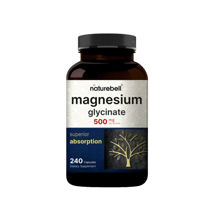 NatureBell Magnesium Glycinate 500mg – 240 Capsules - Image 1