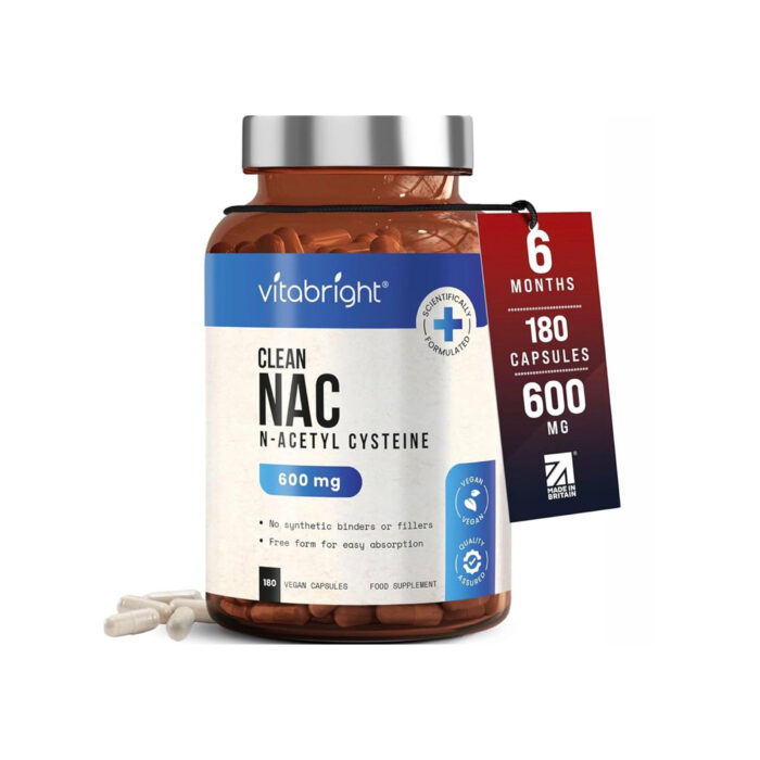 Vitabright Clean NAC (N-Acetyl Cysteine) – 600mg – 180 Vegan Capsules - Image 1
