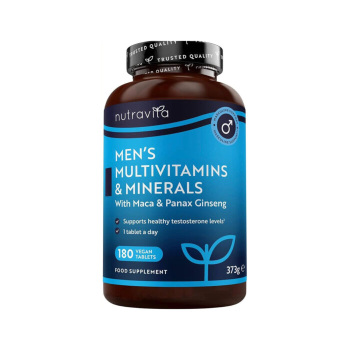 Nutravita Men’s Multivitamins & Minerals With Maca & Panax Ginseng – 180 Vegan Tablets - Image 1