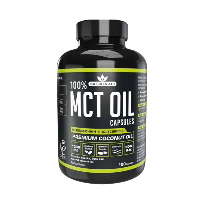 Artboard 1 copy 29 Natures Aid 100% MCT Oil Capsules (Premium Coconut Oil) – 1200mg – 120 Capsules - Image 1