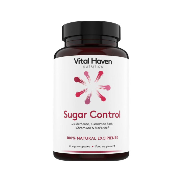 Vital Haven Nutrition Sugar Control with Berberine, Cinnamon Bark & Chromium – 60 Vegan Capsules - Image 1
