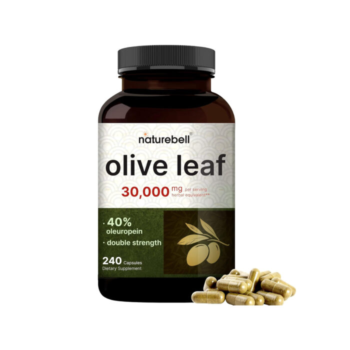 Artboard 1 copy 7 NatureBell Olive Leaf 30,000mg – 40% Oleuropein – 240 Capsules - Image 1