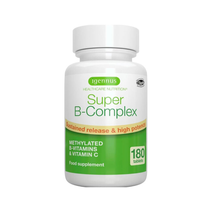 Artboard 1 copy Igennus Super B-Complex – Methylated B-Vitamins & Vitamin C – 180 Tablets - Image 1
